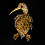 yellow-gold-platinum-broche-bird-single-cut-diamonds-ruby