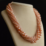 pretty-pink-pearl-torsade-necklace-wedding-dress