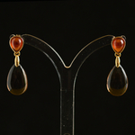 18k-gold-2lips-colours-smoky-quartz-mandarin-garnet-earrings-design-david-aardewerk